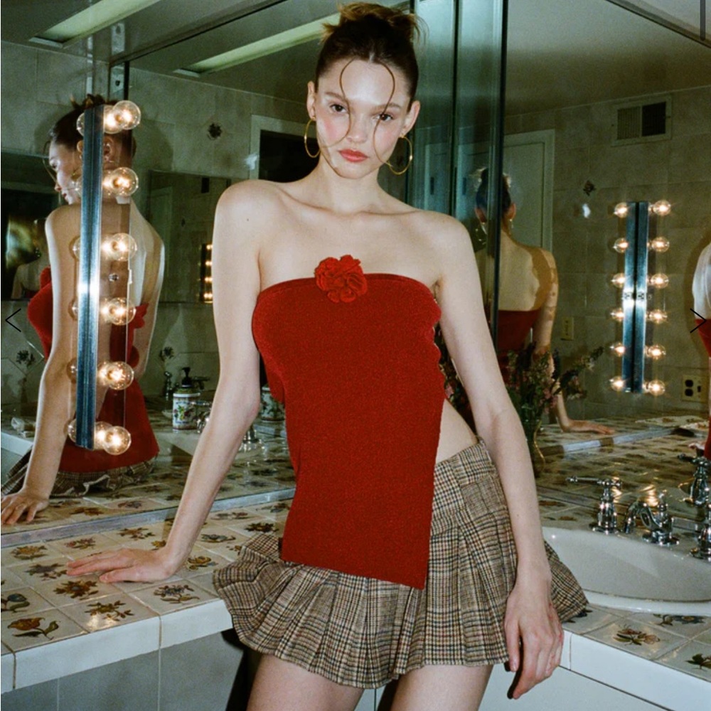With jean Belle Top | Red